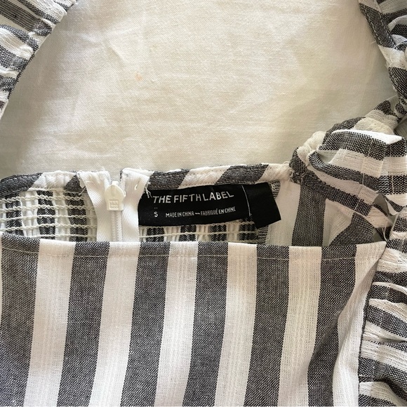 The Fifth Label FLORA STRIPE JUMPSUIT charcoal w white - Picture 6 of 6